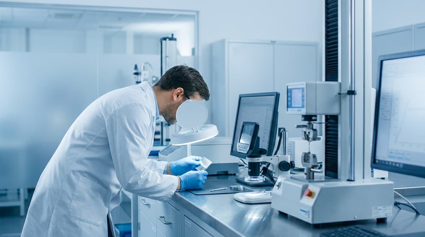 Laboratoriyada məhsul nümunəsinin test edilməsi